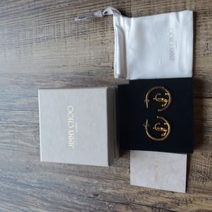 Jimmy Choo Gold Finish Metal JC Monogram earrings